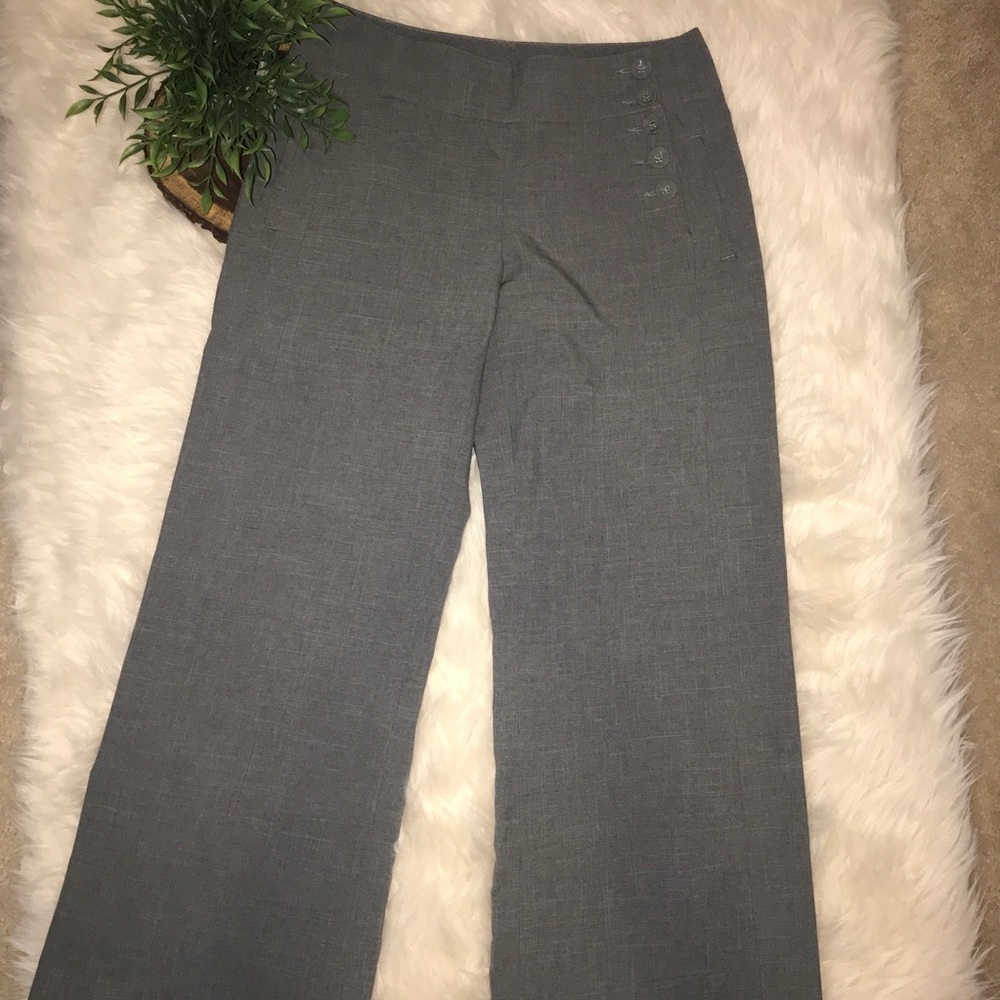 CAbi Crosshatch Side Buttons Wide Leg Pants #883